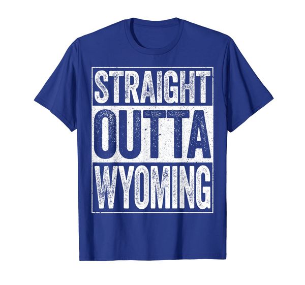 

Straight Outta Wyoming T-Shirt WY State Gift Shirt, White;black