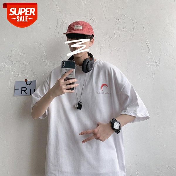 

t-shirt men and women short-sleeved simple flow five-point sleeve loose half-sleeved #qm3u, White;black
