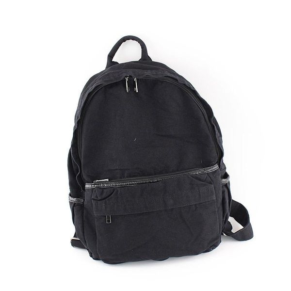 

backpack canvas simple casual versatile student solid color schoolbag