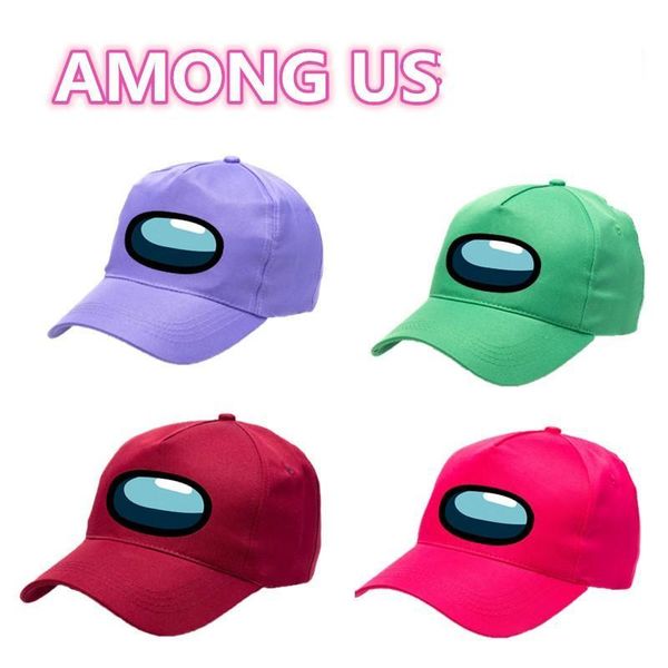 

us stock ship multi solid colors among us game baseball cap sports new arrival snapback hats peaked summer spring sun hat, Black;white