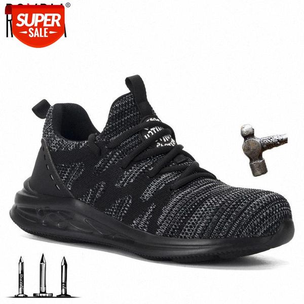 

drop shipping men safety shoes steel toe cap breathable women work boots sneakers casual male shoes plus size 36-48 rxm171 #qs9n