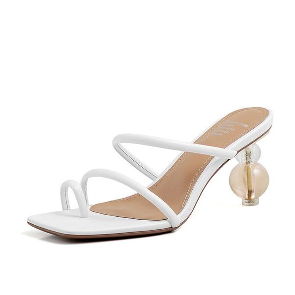 

llogai 2021 women's shoes shaped high-heeled sandalsthin strap high heels party heels women shoes white sandalias mujer, Black