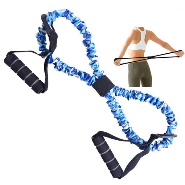 

resistance bands latex band pulley wrapped with camouflage zipper hand rope for home gym sport training1