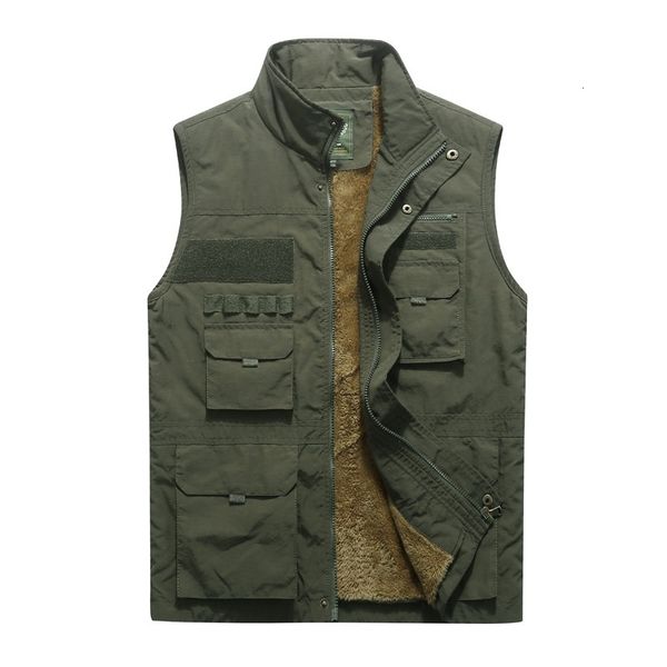 

mens vests jacket men's casual jackets warm winter in the air travels vest multi-pocket military collection male hn9y, Black;white