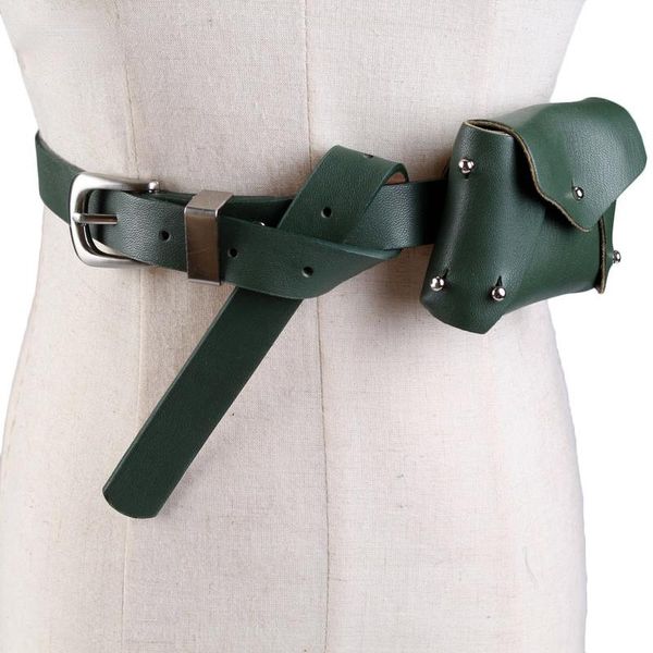 

waist bags ladies pu trousers with willow studs belt type mini small bag key coin purse