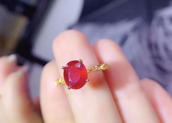 

cluster rings burmese burnt ruby ring, Golden;silver