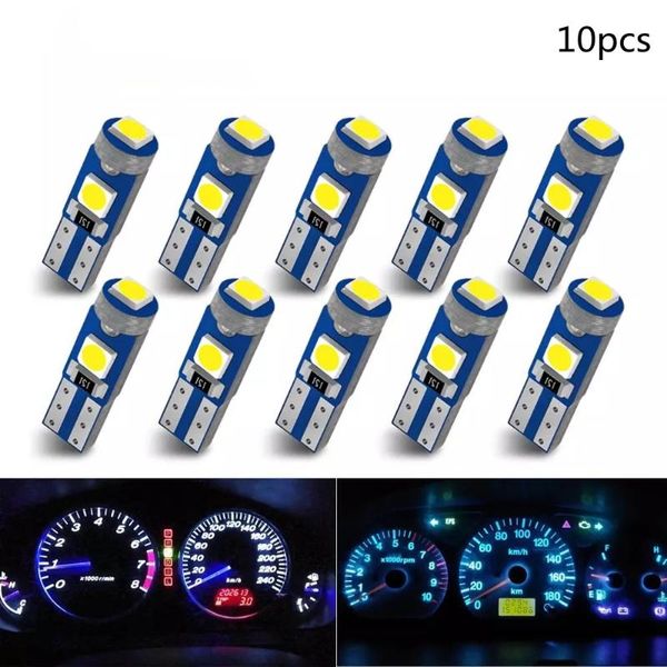 

emergency lights 10pcs t5 w3w w1.2w 3030 led car board instrument panel lamp auto dashboard warming indicator wedge light bulb dc12v