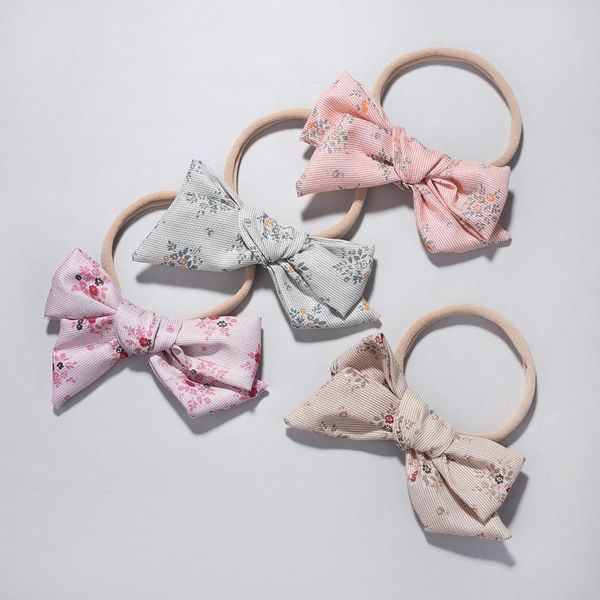 

hair accessories 5pcs/lot plaid nylon headbands born baby traceless head band for girls wear toddler wrap, Slivery;white