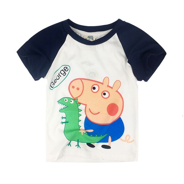 

short george boys' pig sleeve t-shirt thin, Black;white