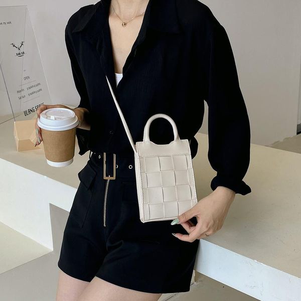 

evening bags woven pu leather shoulder bag women crossbody designer handbag and purse fashion shopping mobile phone female travel