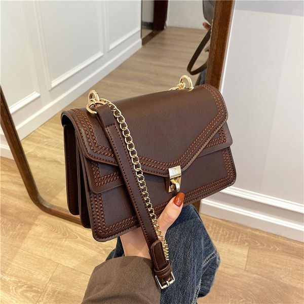 

textured female bag pu leather fashion chain shoulder bag luxury designer handbag sac femme luxe crossbody bags for women 2021