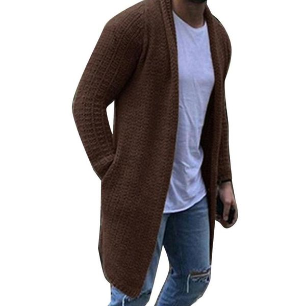 

men's sweaters nice autumn winter long sweater coat solid color sleeve outerwear men casual cardigan, White;black