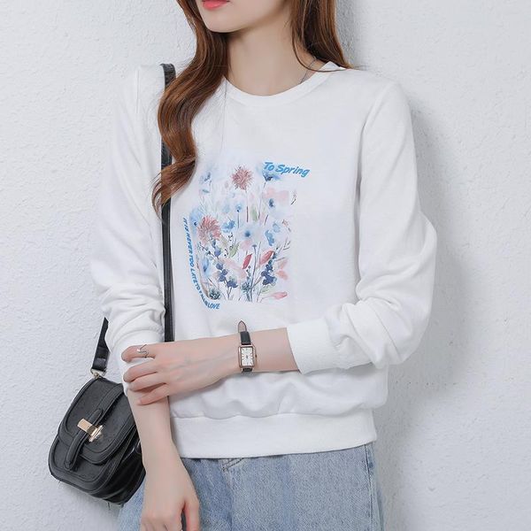 

women's hoodies & sweatshirts fashion print 2021 spring autumn female casual sweatshirt, Black