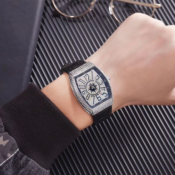 

designer watch brand table luxury es frank star diamond barrel men's muller mobondo quartz fm, Slivery;brown