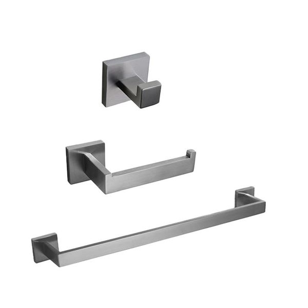 

bath accessory set 3pcs/set wall mounted space saving clothes punch diy stainless steel bathroom easy install storage accessories towel