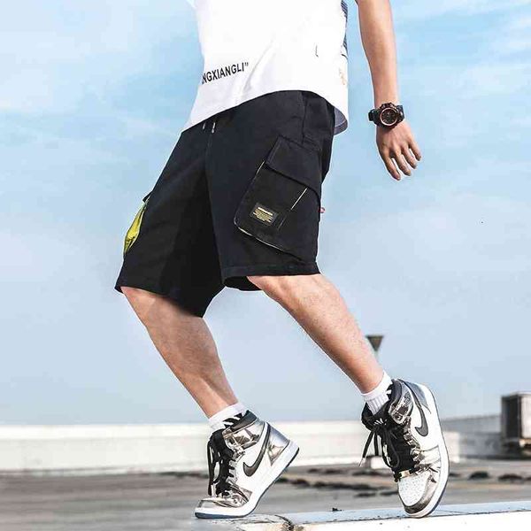 

men's shorts design mens cargo fashion solid color man knee length summer leisure bermuda men short pants vssq, White;black