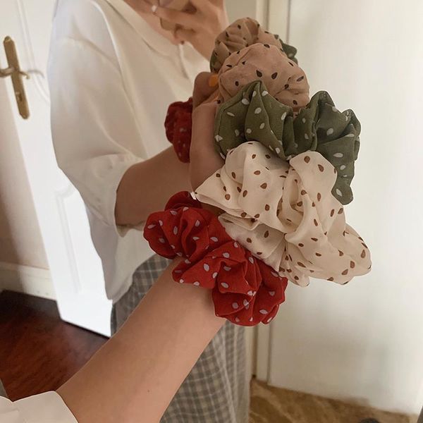 

hair accessories sweet scrunchie stretch headband dot scrunchies women elastic bands girls ties wave point hairband