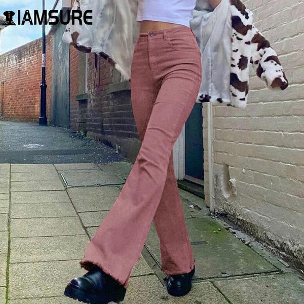 

women's pants & capris iamsure low waisted trousers wide leg elastic jeans pockets loose boot cut cargo women streetwear fashion casual, Black;white