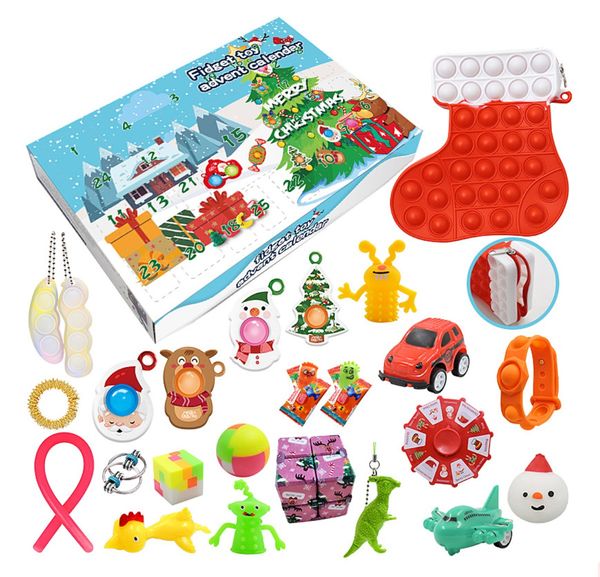 

xmas blind box, fidget advent calendar, christmas family fun toy, parent-child game, festival gifts,