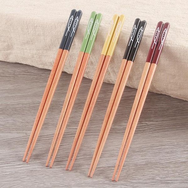 

5 pairs japanese reusable chopsticks for kitchen dining natural beech chopsticks chinese set wood travel suit tableware korean