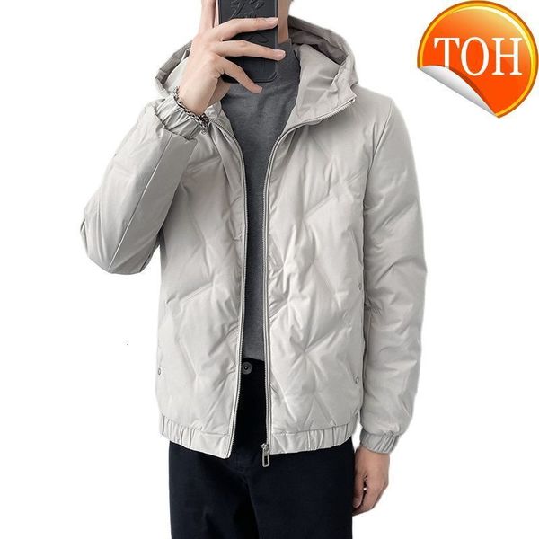 

new and winter canada autumn men's casual down jacket easy version of the hooded + zipper door pocket decoration l-5xl, Black