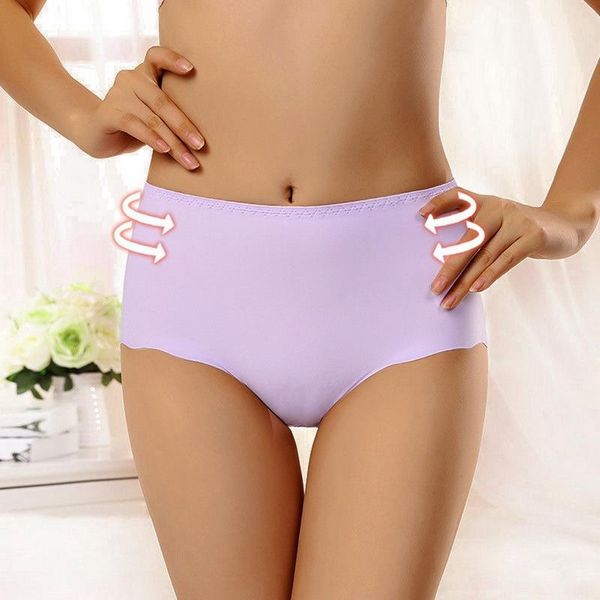 

women's panties wenyujh women seamless underwear large size silk satin lingerie breathable comfort briefs skin-friendly underpants, Black;pink