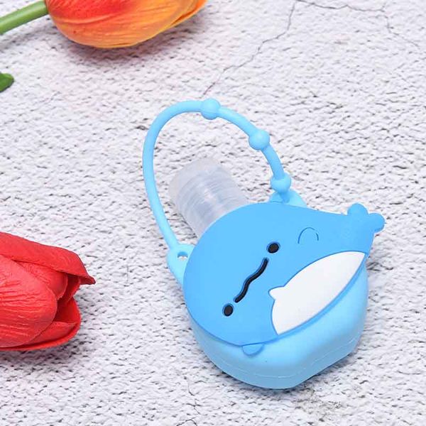 

mini 30ml cartoon animal head round bottle cover silicone gel case for hand sanitizer