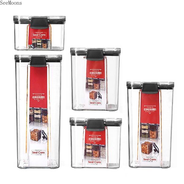 

storage bottles & jars transparent airtight pantry pasta box multigrain sealed food container plastic kitchen refrigerator with lid cer