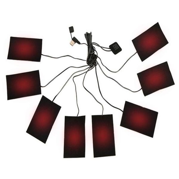 

racing jackets safe 8-in-1 usb electric heated jacket heating pad outdoor themal warm winter vest pads for diy clothing, Black;red