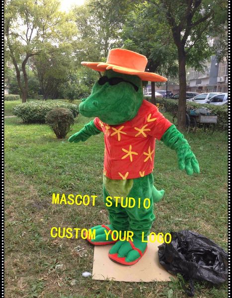 

mascot doll costumecrocodile gator aligator mascot costume custom fancy costume anime kits mascotte fancy dress carnival costume41863, Red;yellow
