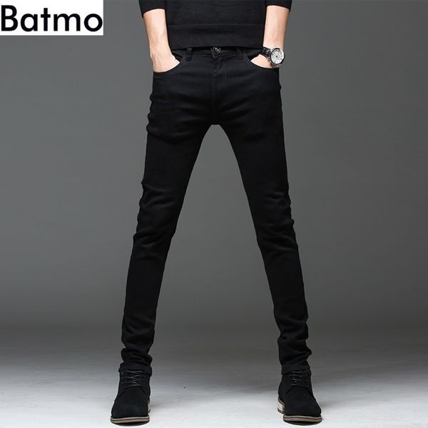 

batmo men's casual elastic ny jeans, black, 2021, Blue