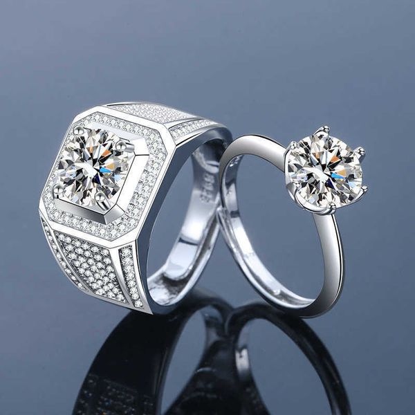 

couple ring female diamond imitation zircon wedding silver plated korean dominee men's, Golden;silver