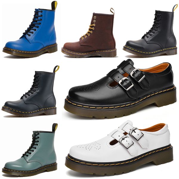 

2021 designer 1460 ankle 1461 plateforme 2976 zip dÃ©tail men hommes femmes femmes femmes fourrure snow martin fox martin bottes deser t2mk#, Black