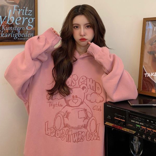 

2021 sweatshirt autumn and winter new cartoon pullover printing women's loose fashion long-sleeved hoody college style icct, Black