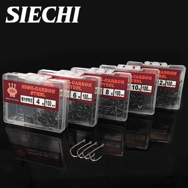 

fishing hooks 100pcs/box steel fishhooks carp jig head set pesca high carbon tackle