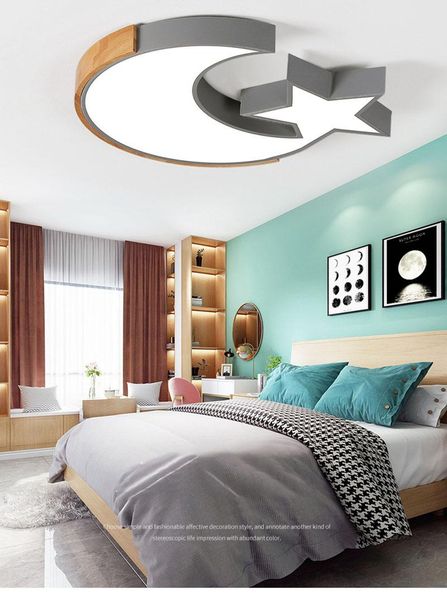 

pendant lamps nordic children's room lamp personality ins cartoon boy girl macaron star moon creative led ceiling