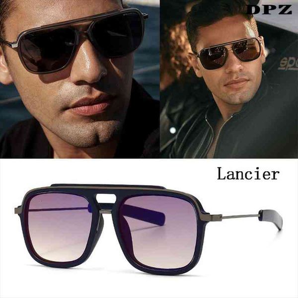

fashion brand designer lancier sunglasses men women vintage aquare uv400 cool ins sun glasses for female, White;black