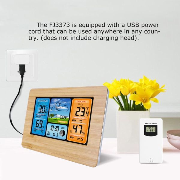 

desk & table clocks wireless weather clock indoor outdoor hygrometer digital forecast barometer calendar alarm without