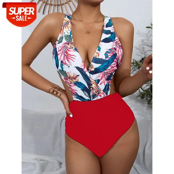 

halter one piece swimsuit women 2021 swimwear female high waist bikini patchwork swimming for bathing suit women's monokini #ef3o, White;black
