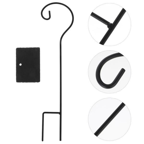 

hooks & rails 2 sets garden multi-purpose wrought iron hook with slate supplies (black)