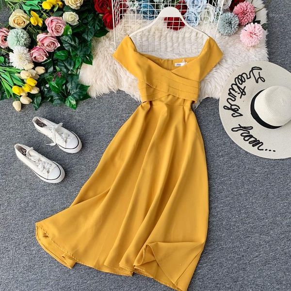 

casual dresses women off the shoulder dress fashion ladies backless slim a-line party summer beach robe femme mujer, Black;gray