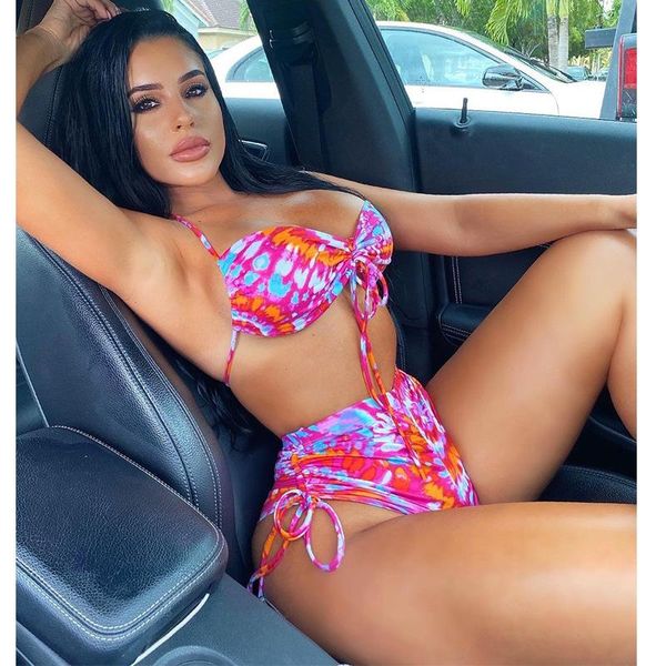 

women's swimwear 2021 swimsuit backless strappy bikini set high waist bathing suit women 2 peice sets, White;black