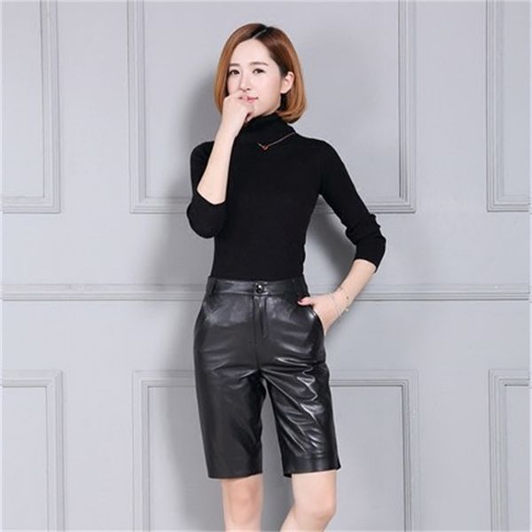 

2021 new high waist thin sheep skin k11 shorts kx0o, White;black