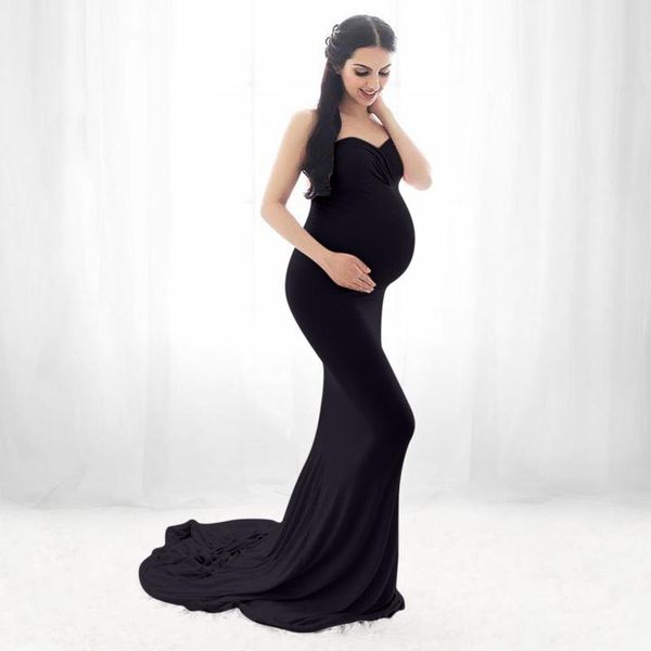 

wusemeitian maternity dresses shoulderless for po shoot maxi gown split side women pregnant pography props long pregnancy dress, White
