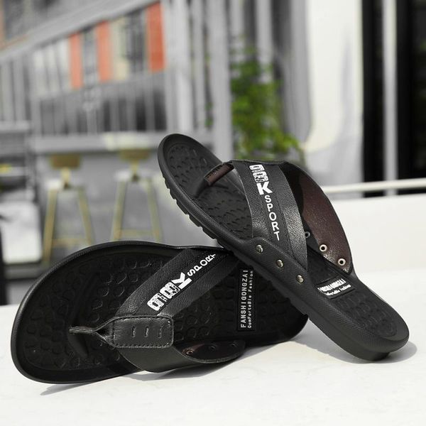

slippers sandalias playa hombre teenslippers soft flip flops sandal men shoes summer sandals beach man rubber, Black