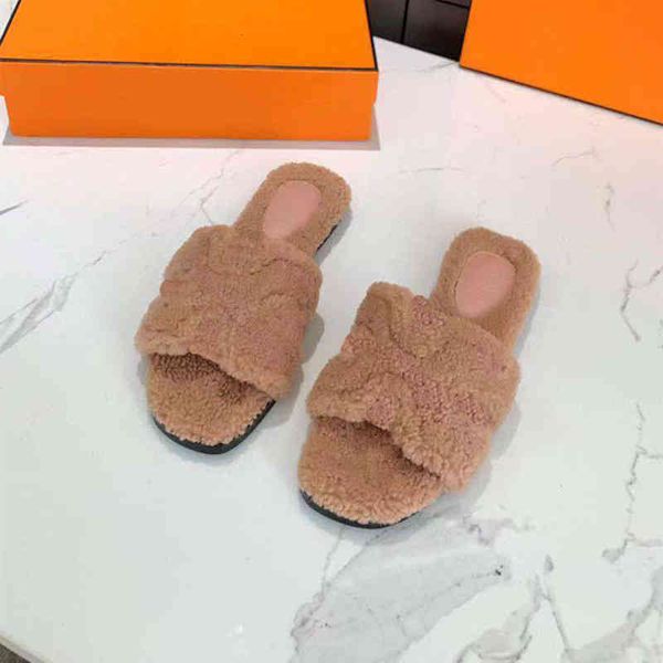 

slippers women's fashions brand flat slippers short casual teddy in the air toe open color solid female shoes soft warm emrt, Black