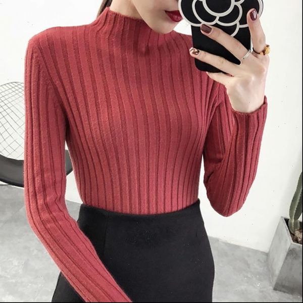 

women sweater 2021 casual turtleneck knitted sweater winter female pullover woman sweaters long sleeve womens clothing, White;black