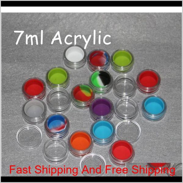 

custom printing plastic container with sile liner l 5ml 6ml 7ml 10ml acrylic jar for wax dab bho,acrylic clear sqcolu eexf0 urnrc
