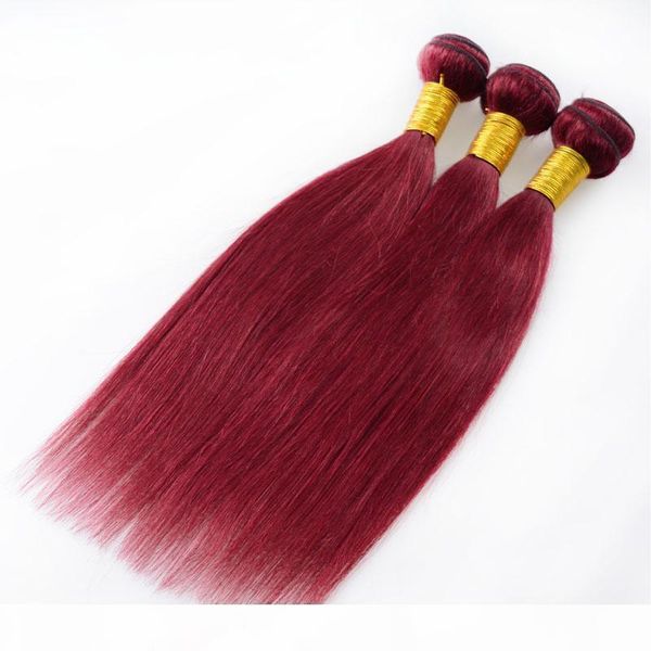

7a red wine mongolian virgin hair straight weave bundles 99j human hair 3pcs lot brazilian virgin remy hair burgundy weave 8"-30, Black