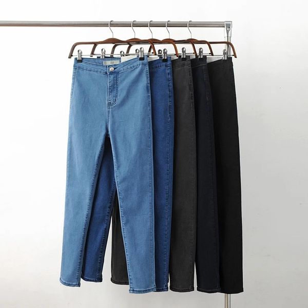 

2021 new winter in europe the wind cultivate morality of tall waist super elastic veet cowboy pants and feet 2qtf, Blue